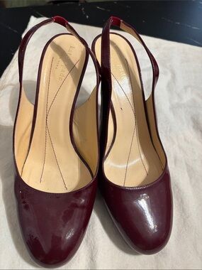 kate spade Burgundy Patent Slingback Mules
